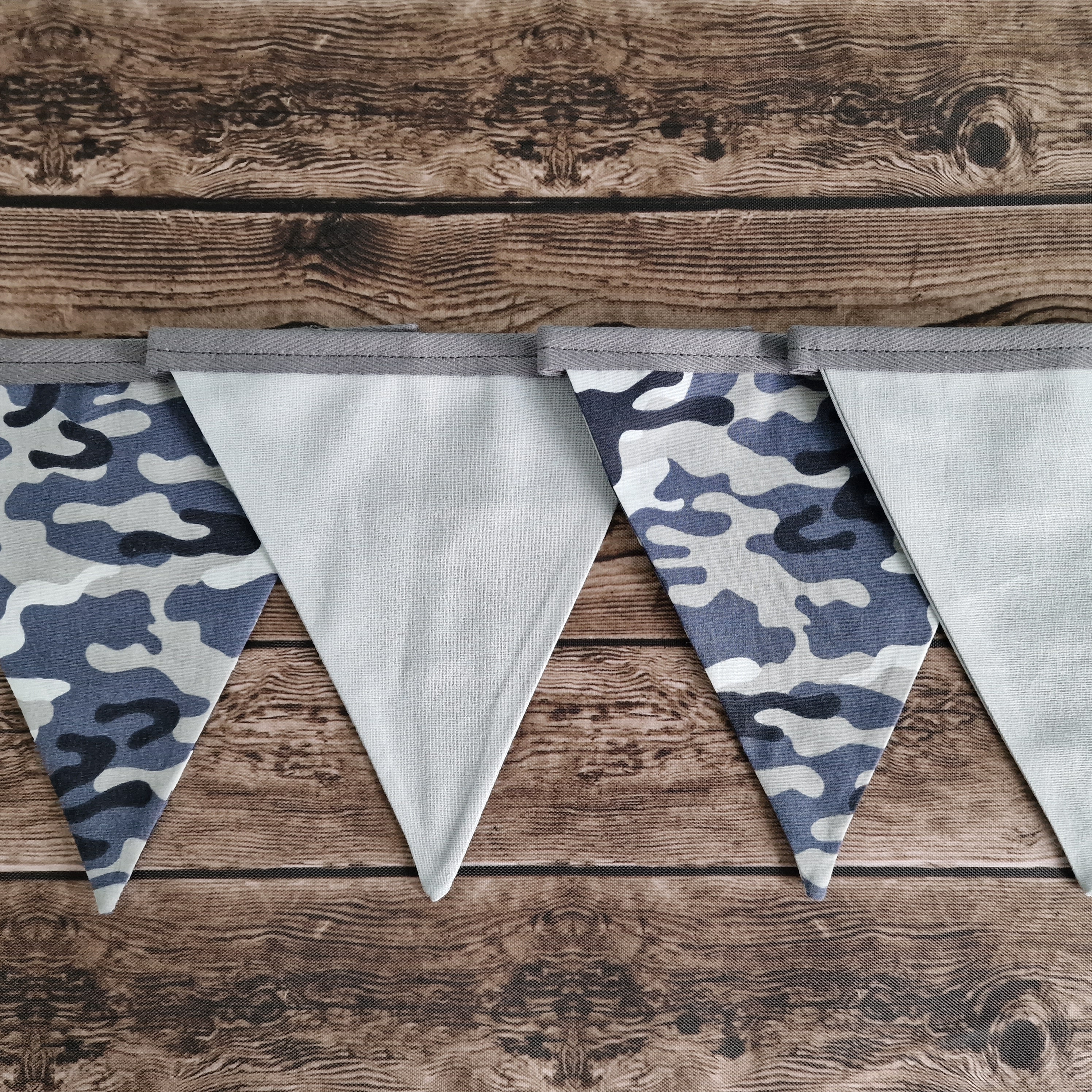 Camouflage Print Double Sided Fabric Bunting 