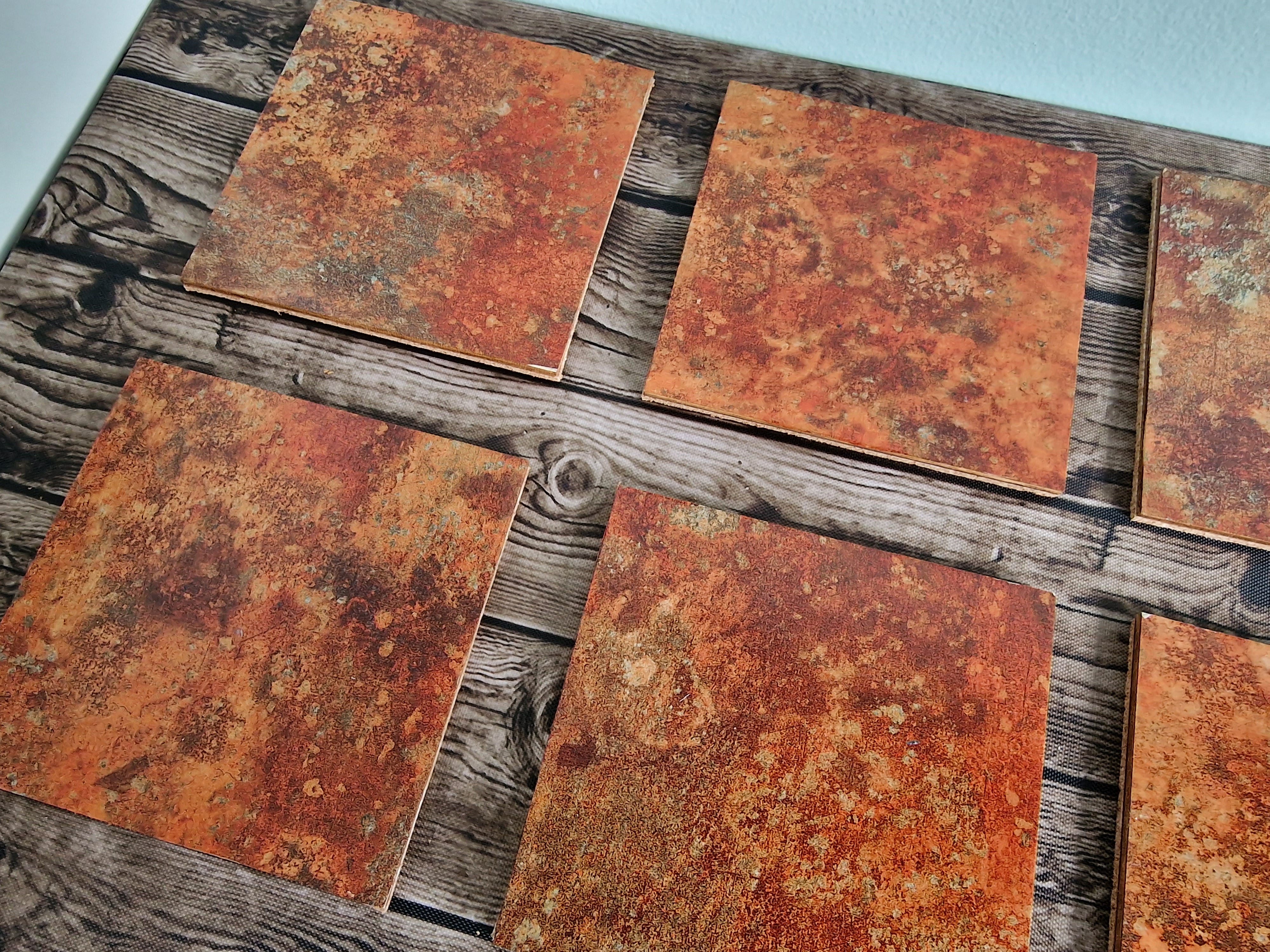 Burnt Orange Decoupage Coasters (Set of 6)