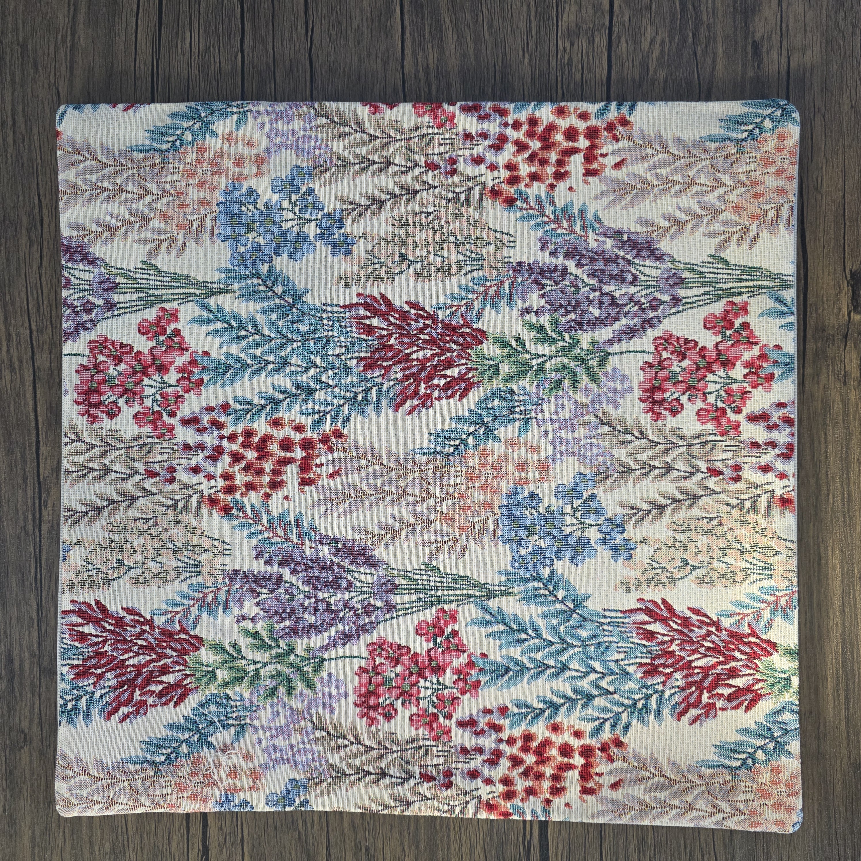 Floral Pattern Tapestry Cushion Cover