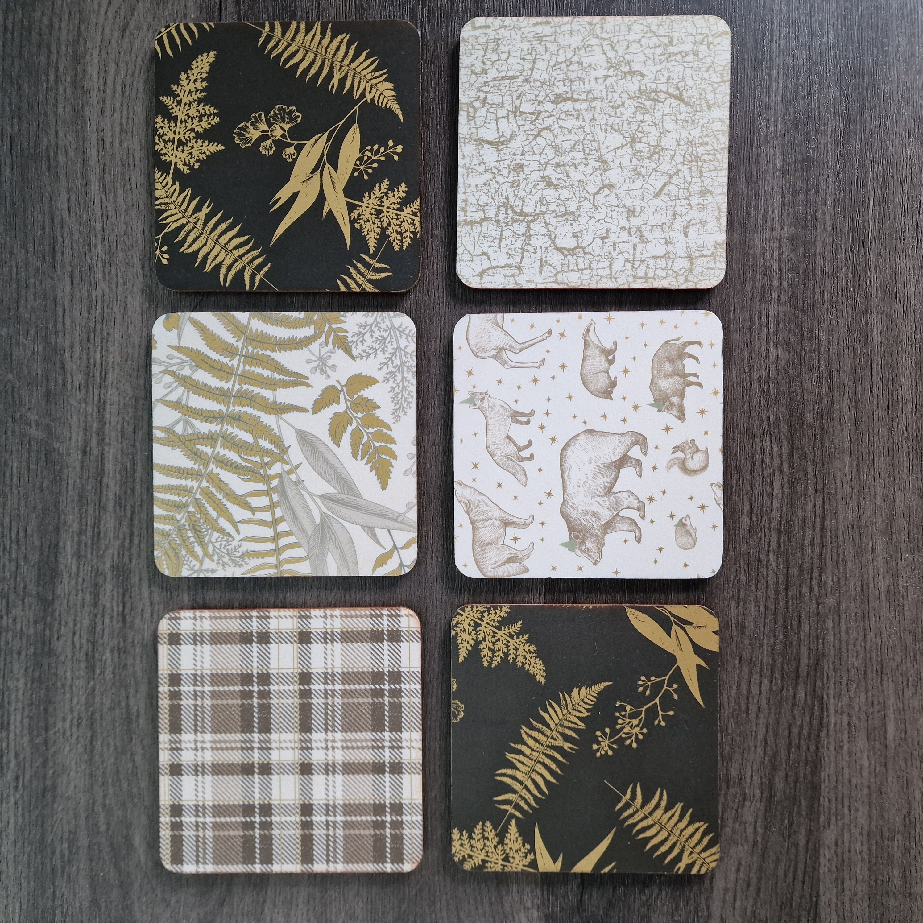 Grey & White Decoupage Coasters Set