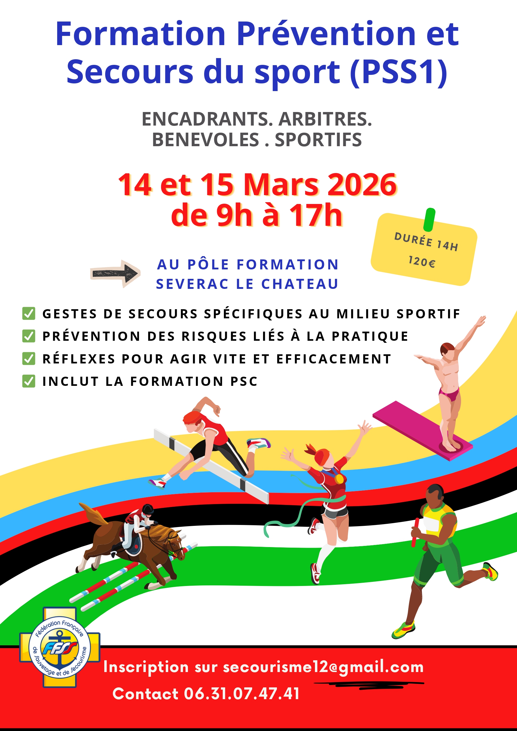 Formation Prévention et Secours du Sport (PSS1) - 14 et 15 mars 2026