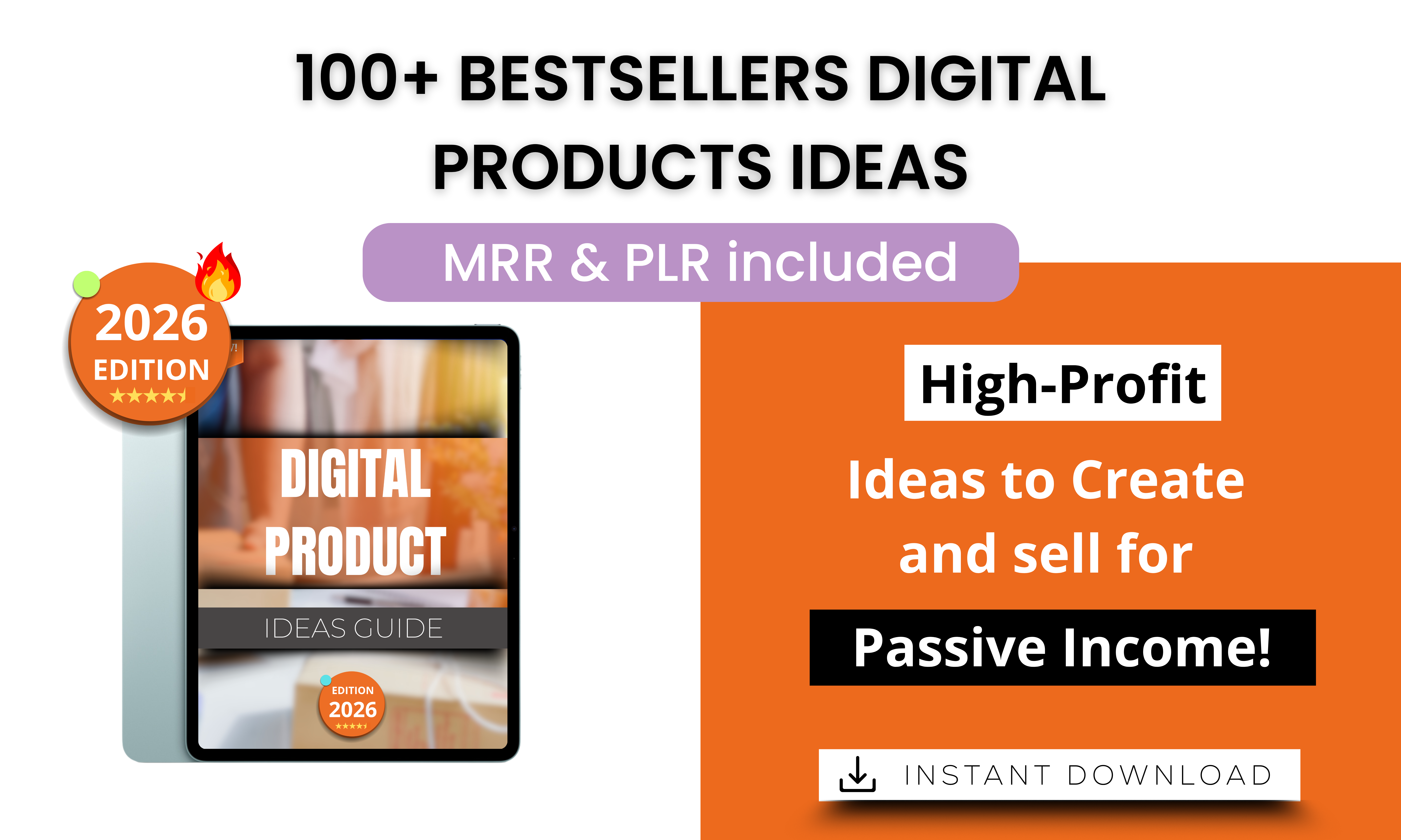 100+ Digital Product Ideas 2026 – PLR & MRR Bundle for Passive Income Creators