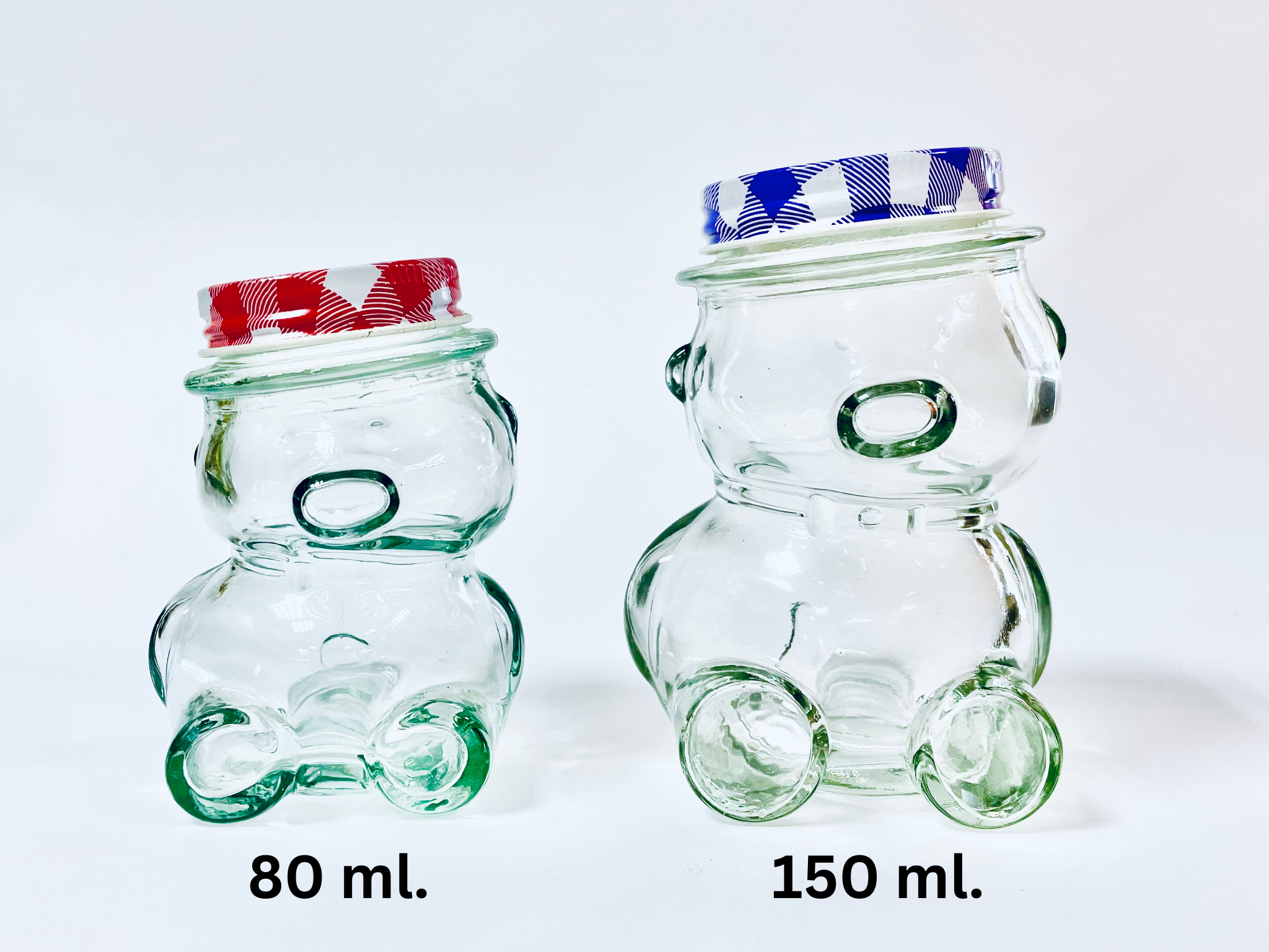 Stiklainis meškiukas, 80ml, 150ml
