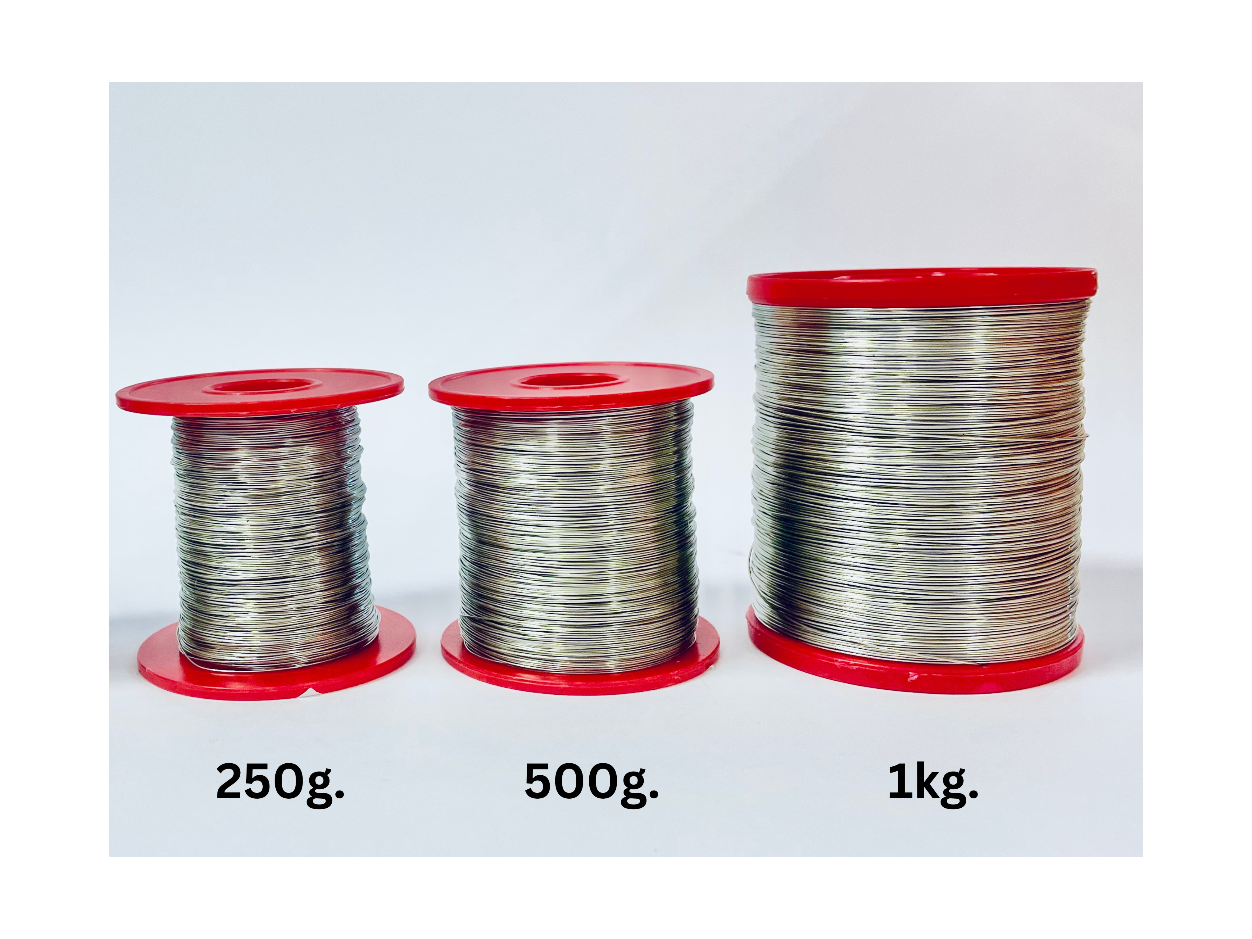 Cinkuota/nerūdijanti viela 0,5 mm, 1 kg., 0,4 mm, 500 g., 250 g.