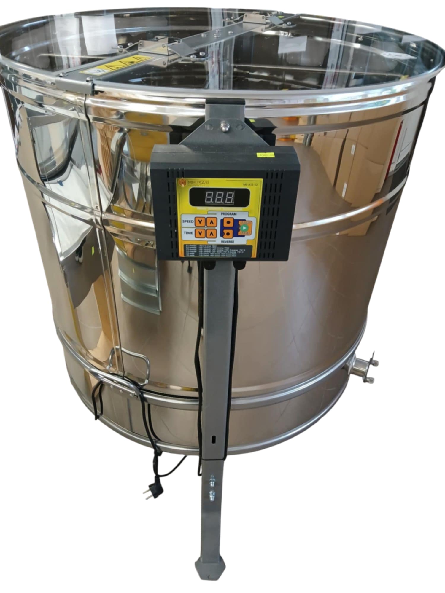 Radialinis 18/36/36 rėmelių universalus medsukis, elektrinis, nerūdijančio plieno