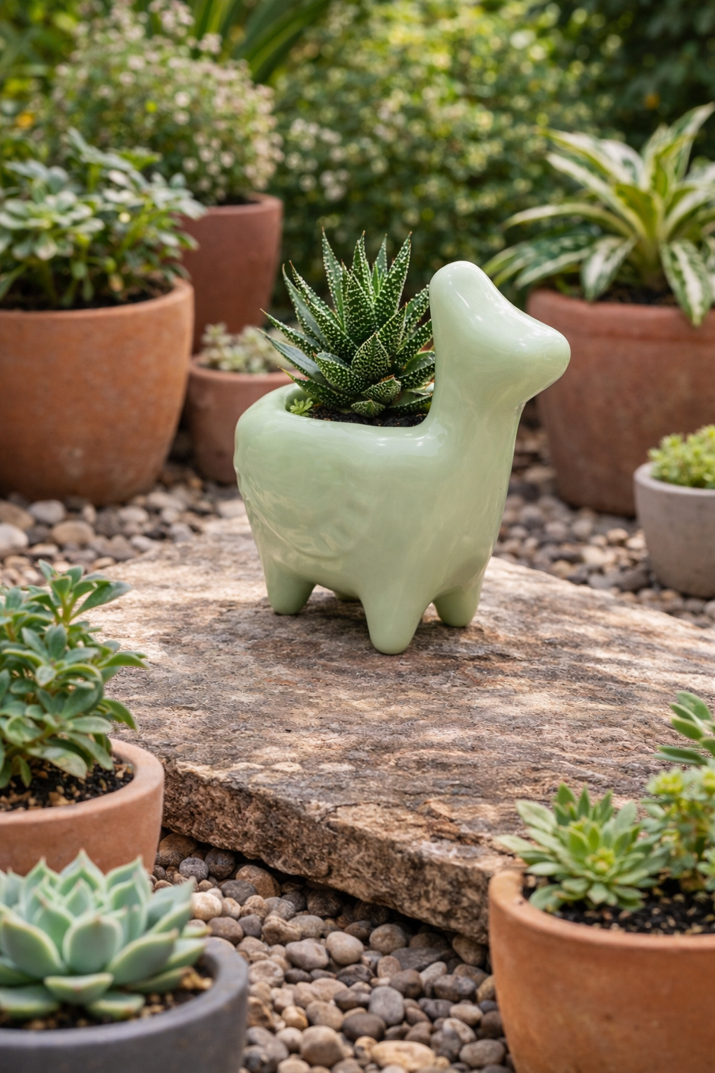 Maceta llamita de Cerámica