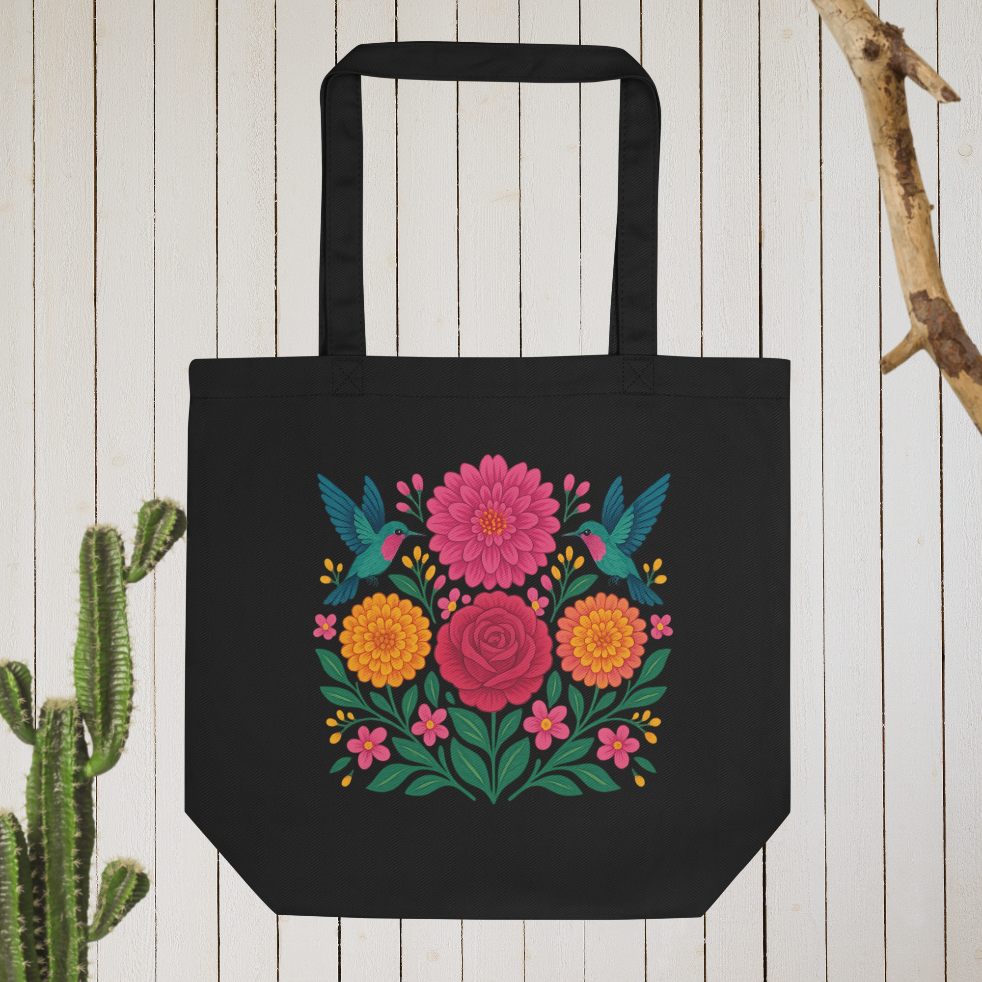 Floral Courage | Eco Tote Bag (black)