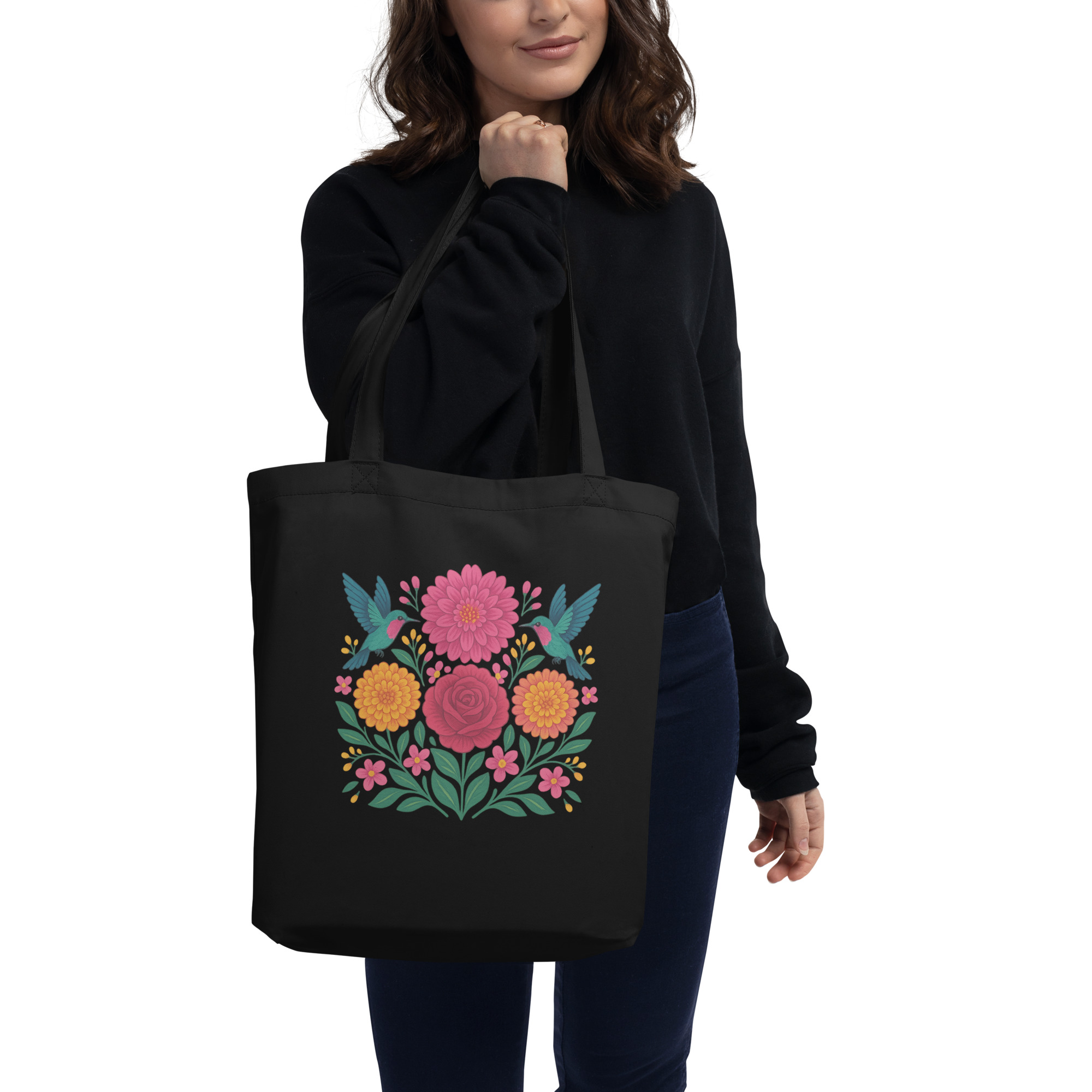 Floral Courage | Eco Tote Bag (black)
