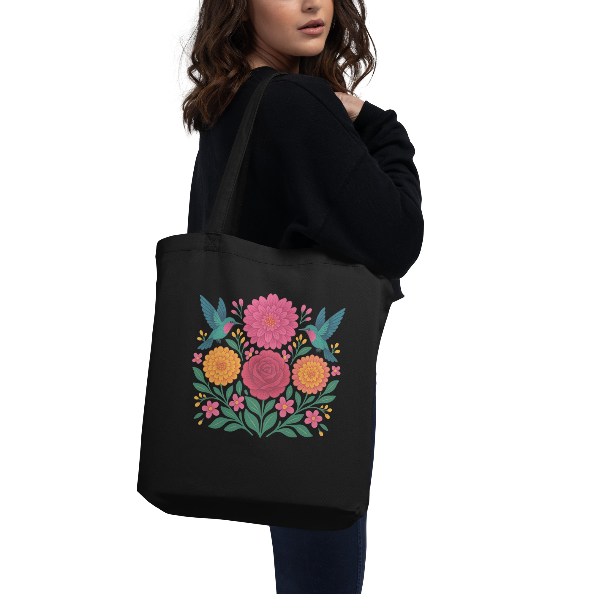 Floral Courage | Eco Tote Bag (black)