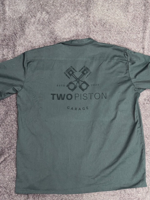 Grey Two Piston Garage work shirt