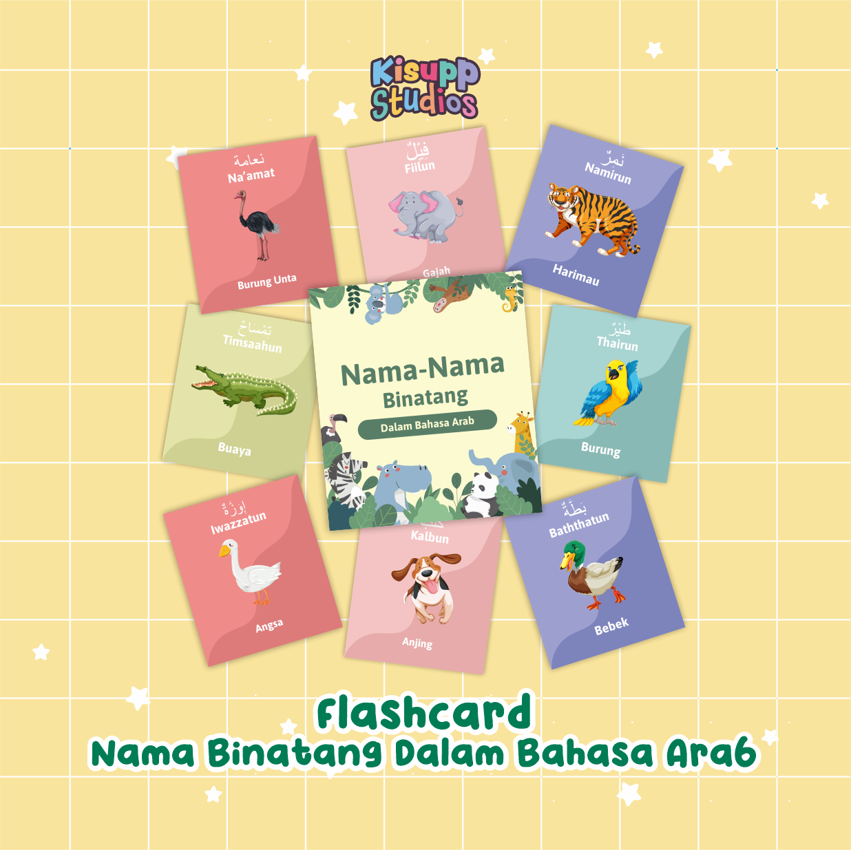 Flashcard Nama Binatang Dalam Bahasa Arab