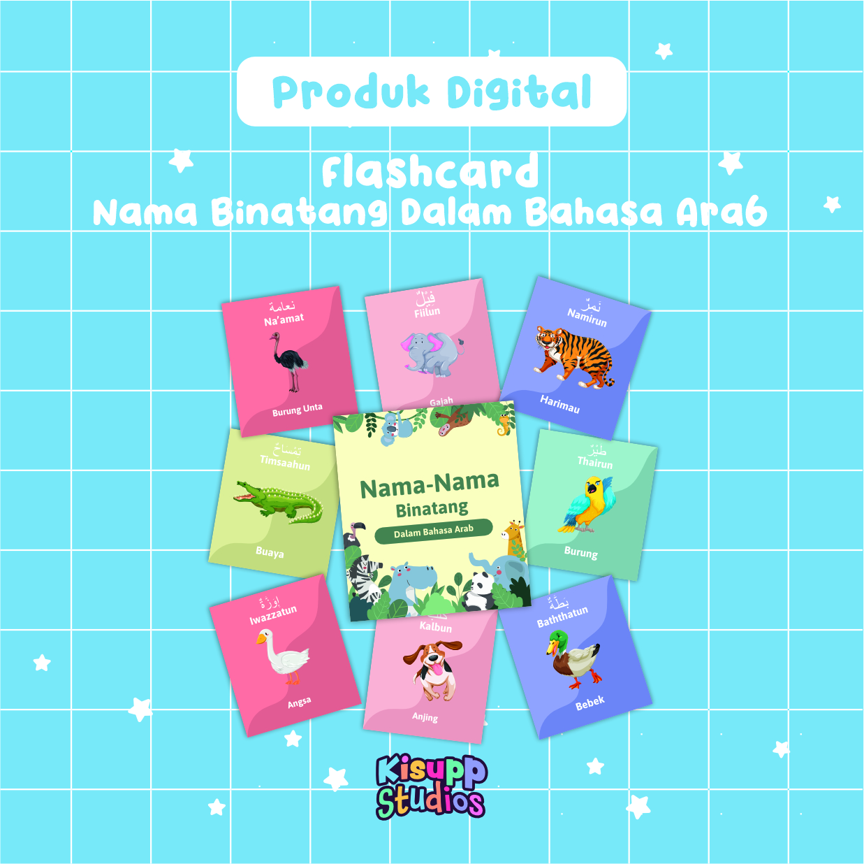 Flashcard Nama Binatang Dalam Bahasa Arab