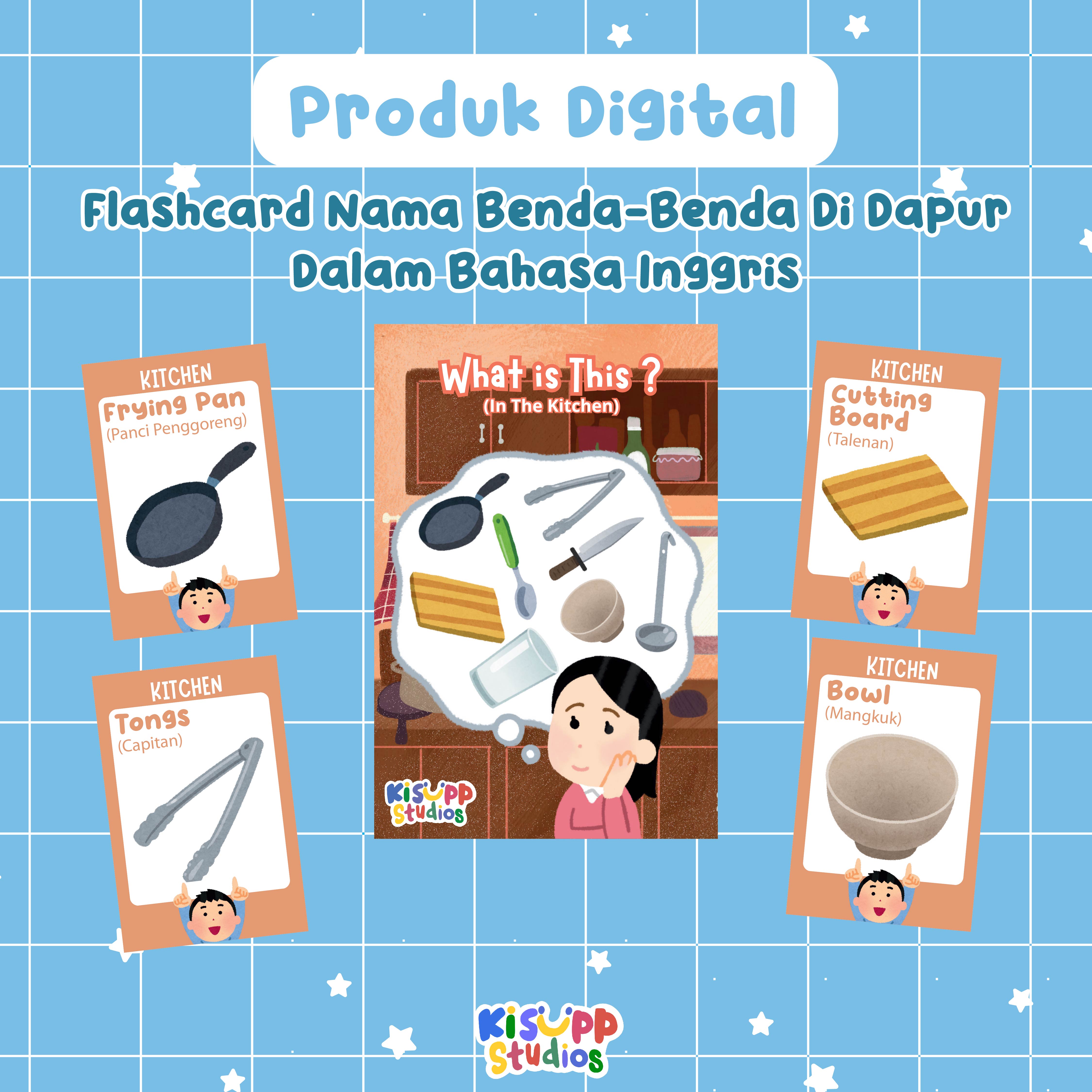 Flashcard Nama Benda-Benda Di Dapur Dalam Bahasa Inggris