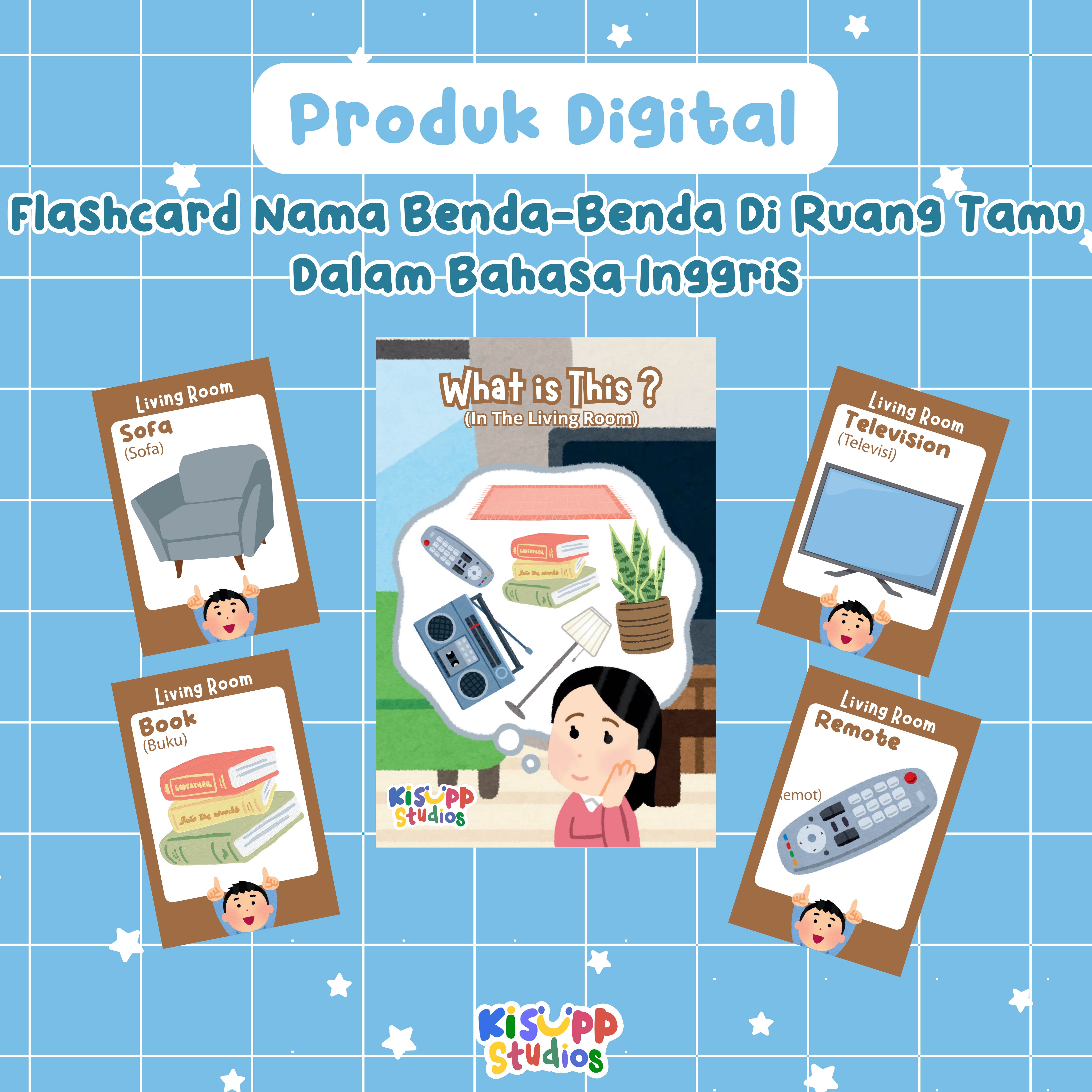 Flashcard Nama Benda-Benda Di Ruang Tamu Dalam Bahasa Inggris