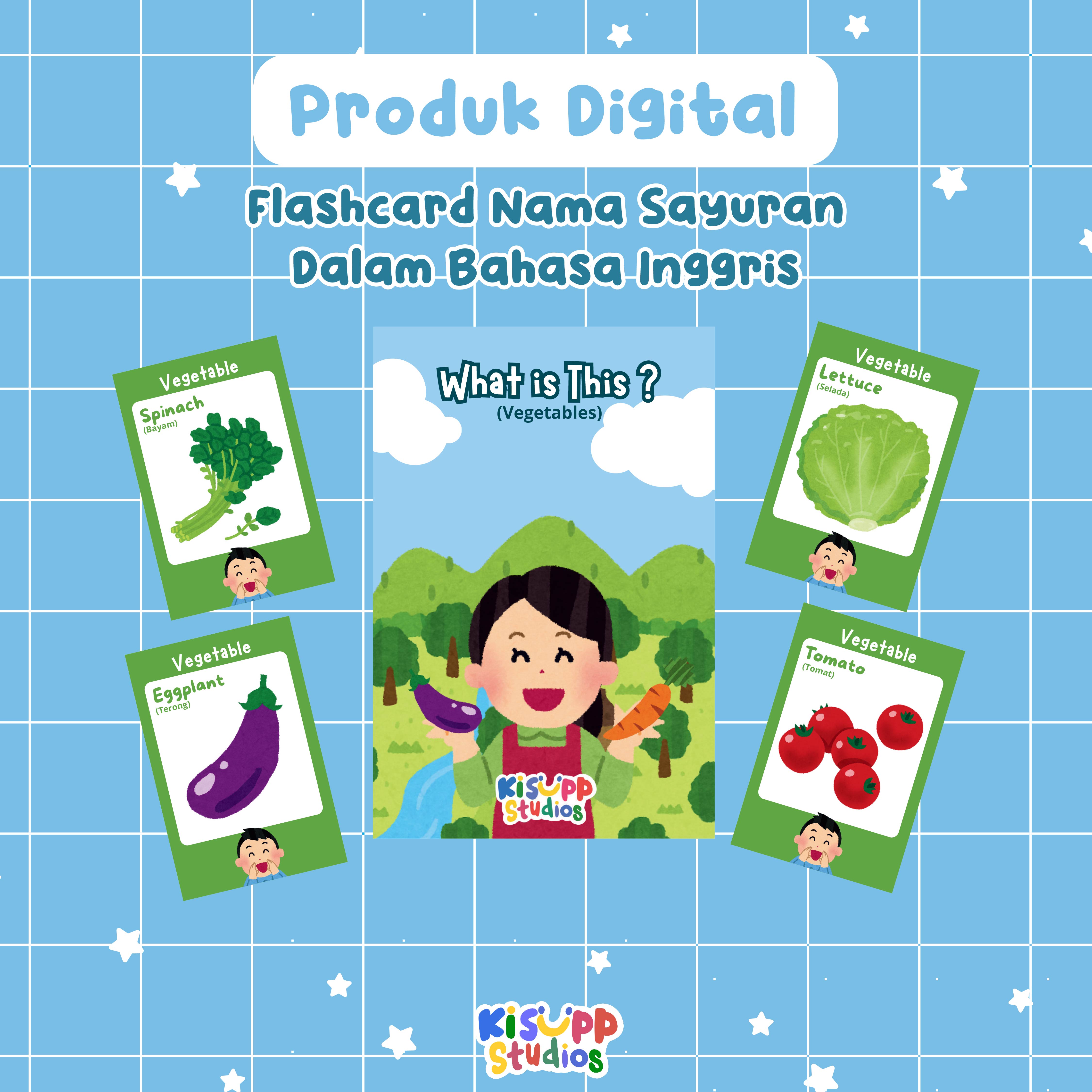 Flashcard Nama Sayuran Dalam Bahasa Inggris