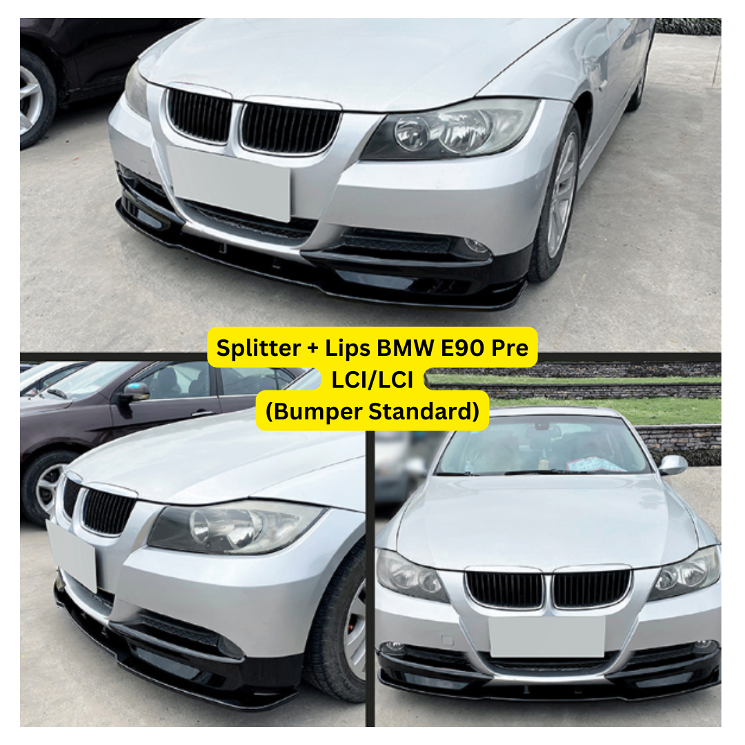 Lips Depan Splitter BMW E90 Pre LCI/LCI Bumper Standard Depan Import Plastik