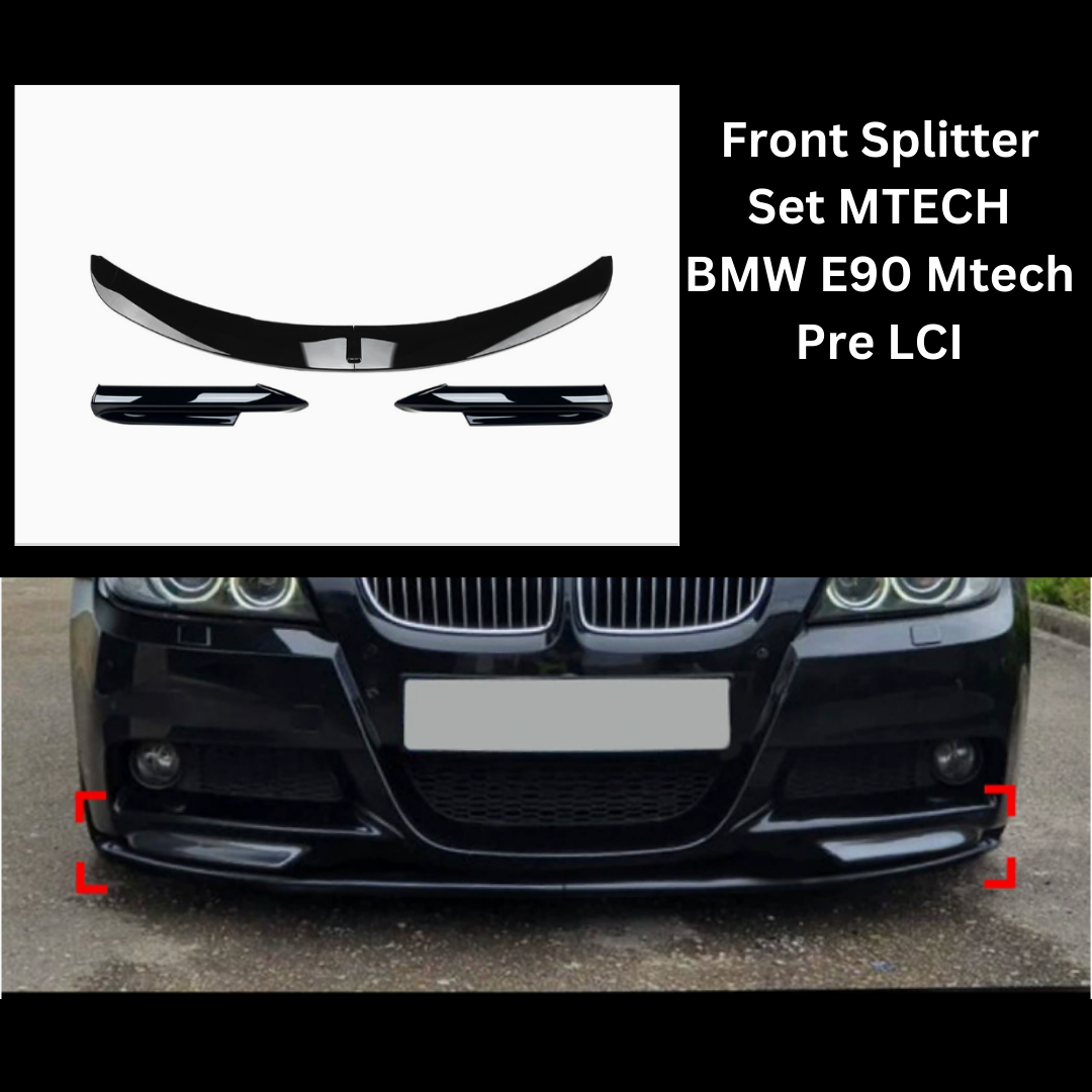 Front Lips Mtech Splitter Set BMW E90 PRE LCI Import Plastik Lips Bumper Depan