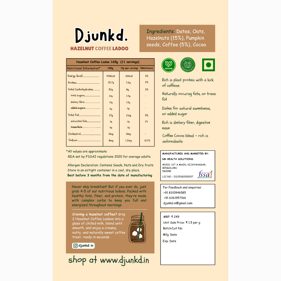 Hazelnut Coffee Ladoo (165g)