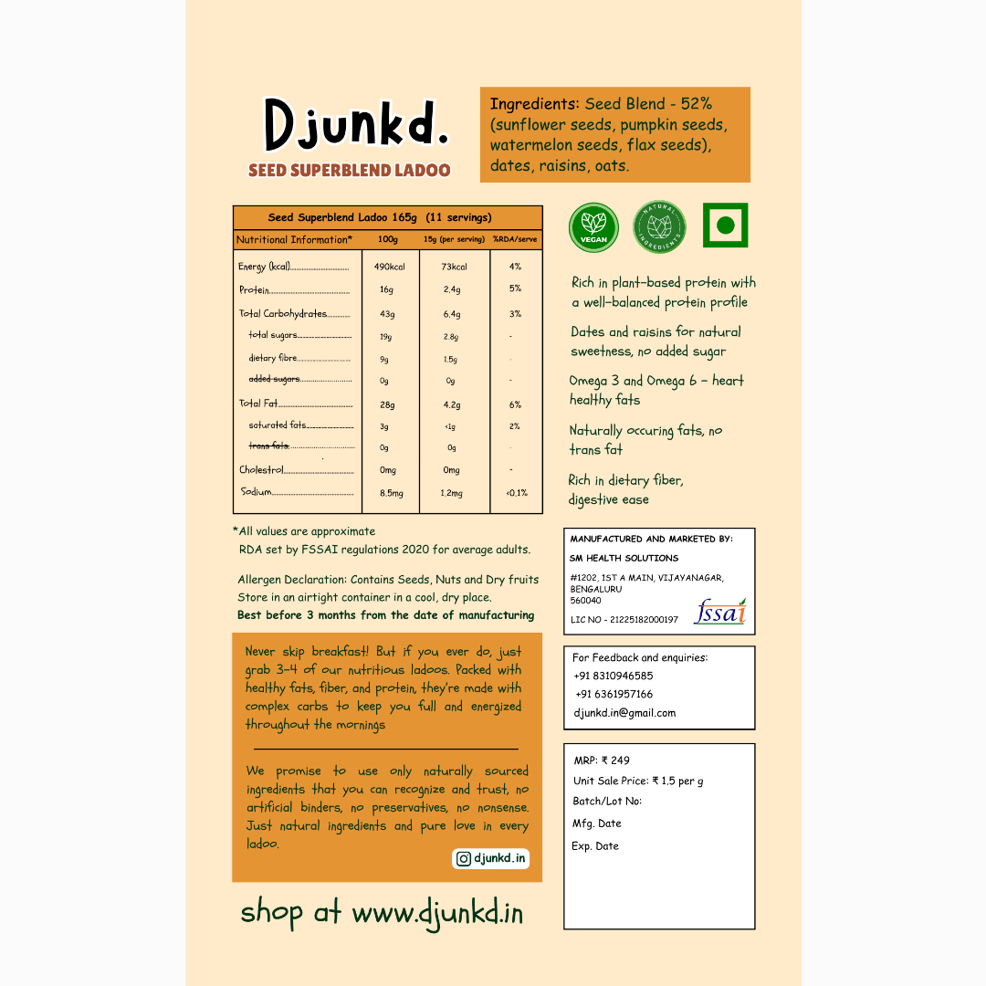 Seed Superblend Ladoos (165 g)