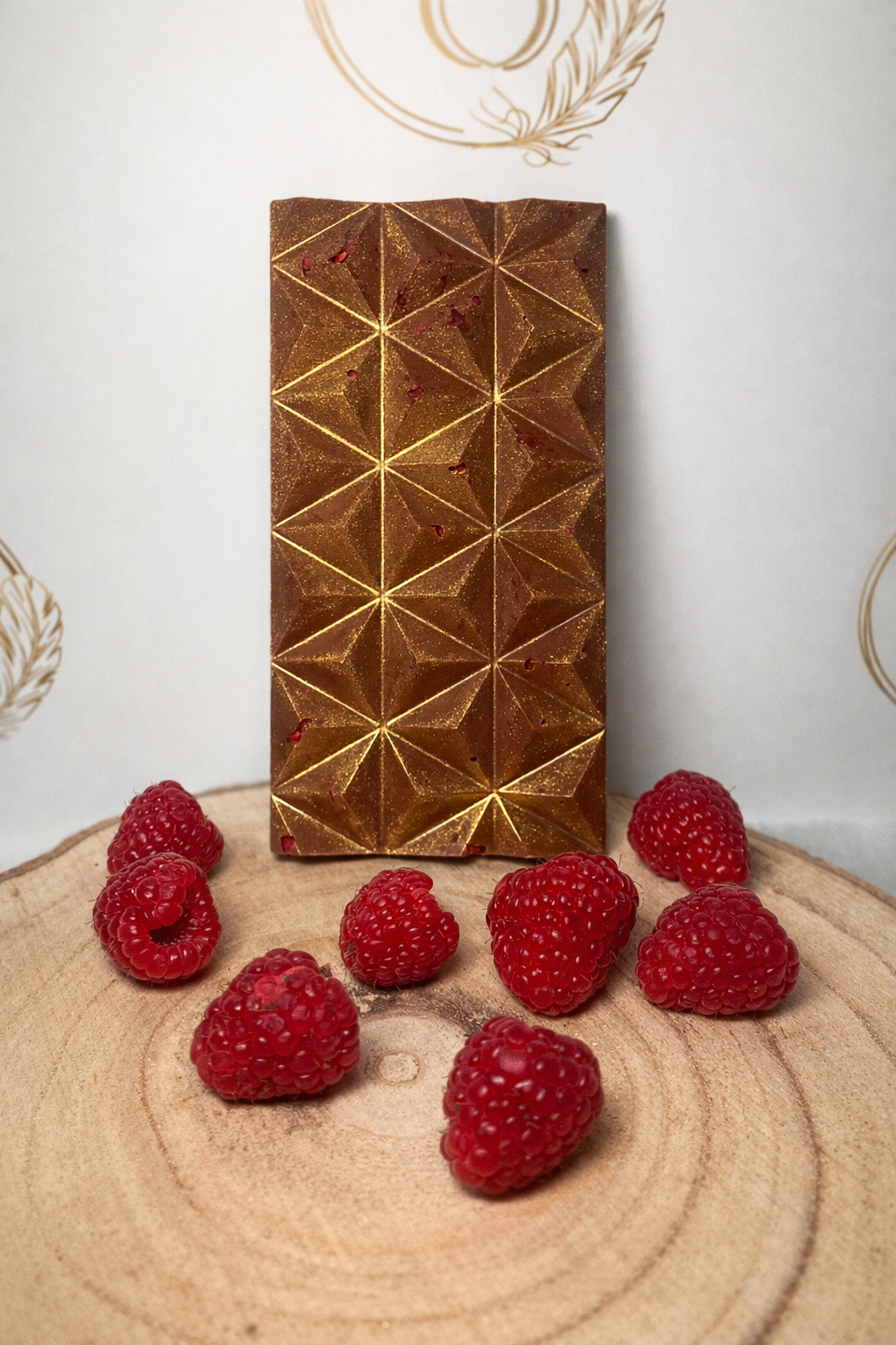 Tablette de chocolat au lait à la framboise