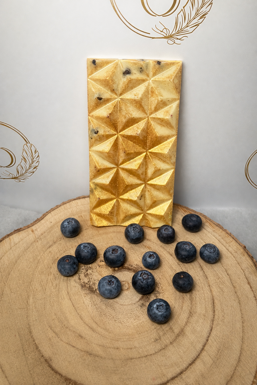 Tablette de chocolat blanc aux myrtilles