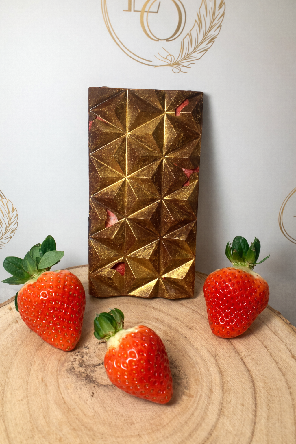 Tablette de chocolat noir fraise