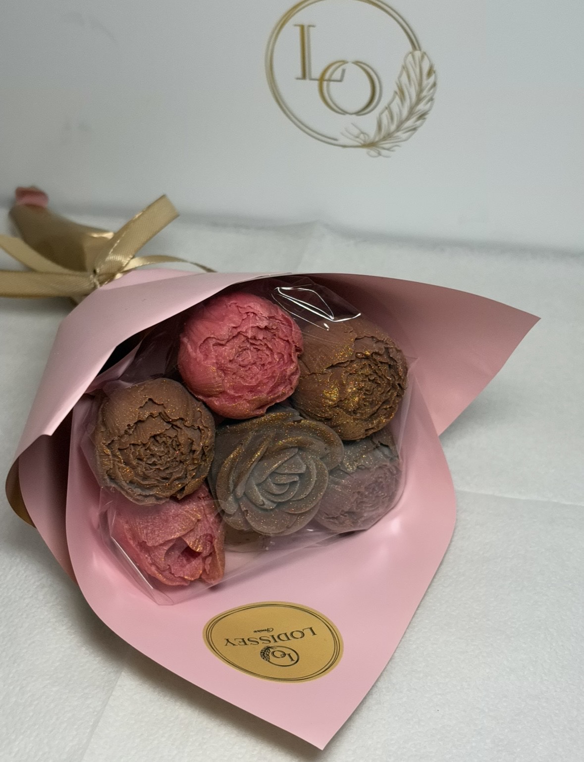 mini bouquet de roses en chocolat