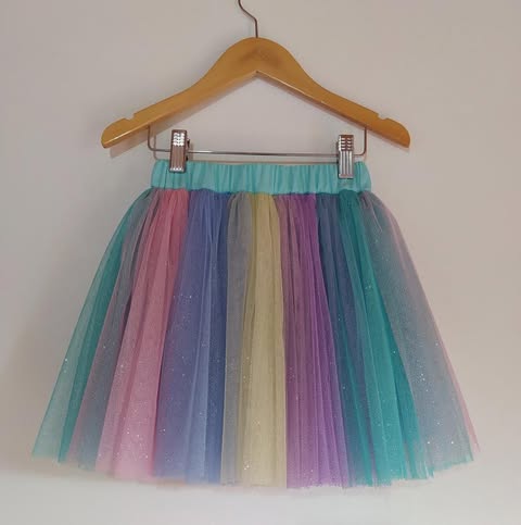 Saia de Tule Arco-Íris