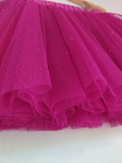 Saia de Tule Pink Glitter