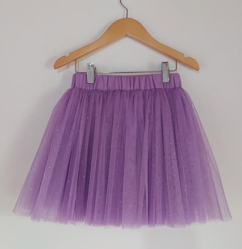 Saia de Tule Glitter Lilás