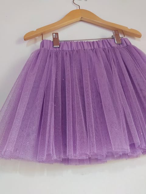 Saia de Tule Glitter Lilás