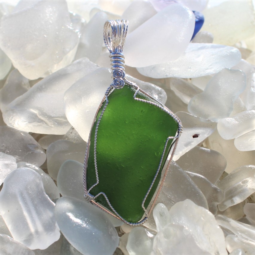 Forest Green Sea glass