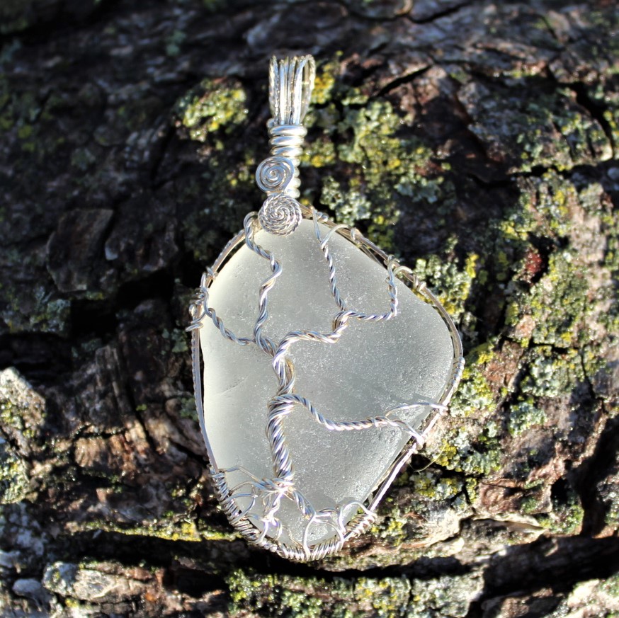 Tree of life Sea Glass Pendant