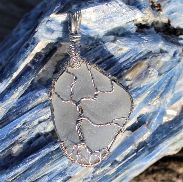 Tree of life Sea Glass Pendant
