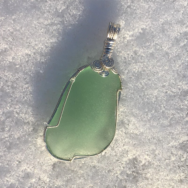 Amazing Sea Foam Sea Glass Pendant 