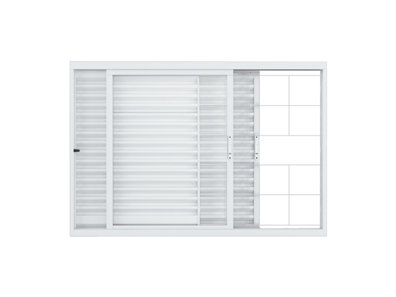 Veneziana 3 Folhas Aço Branco