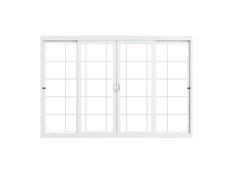 Vitro de Correr 4 Folhas Aço Branco