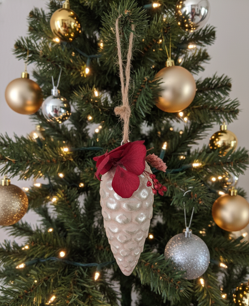 La Pomme De Pin Allongée Rouge