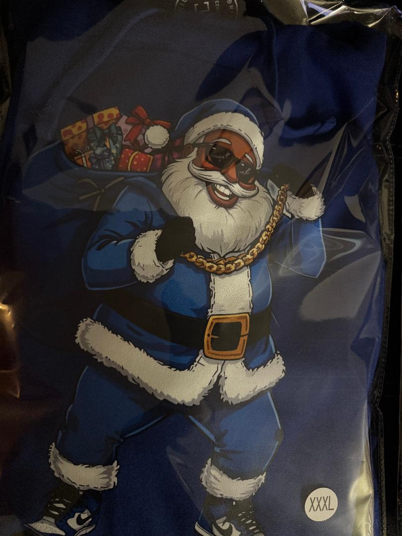 Blue Santa Graphic Hoodie