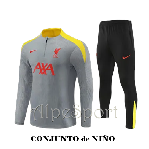 Chándal NIÑO Liverpool FC Entrenamiento color gris claro