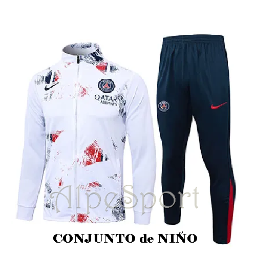 Chándal NIÑO Paseo PSG 2025 estampado-blanco