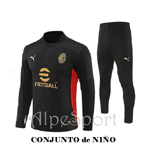 Chándal Niño AC Milán Entrenamiento color negro
