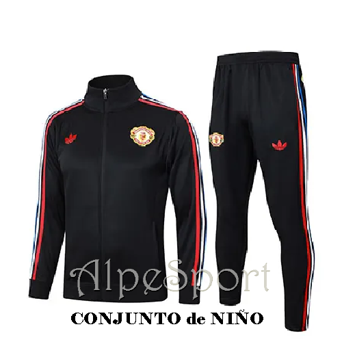 Chándal NIÑO Paseo Manchester United 2025 negro
