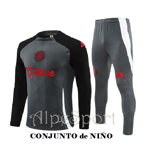 Chándal Niño Entrenamiento M-United 2025 Gris