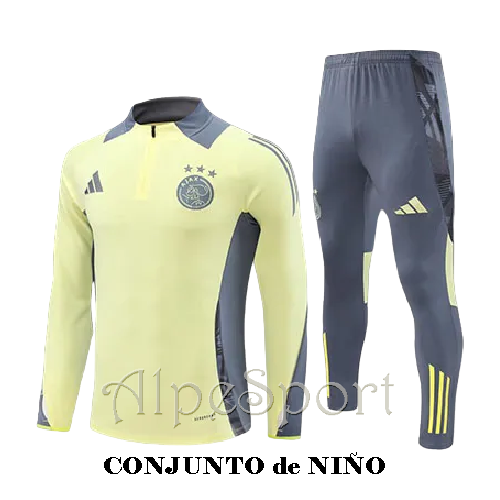 Chándal Niño Entrenamiento Ajax Amsterdam 2025 Gris-amarillo