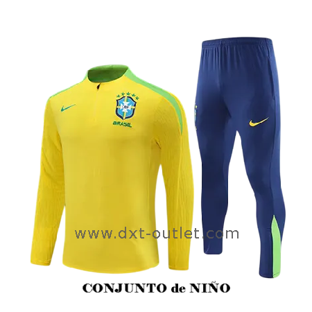 Chándal Niño Entrenamiento Brasil 2025 amarillo
