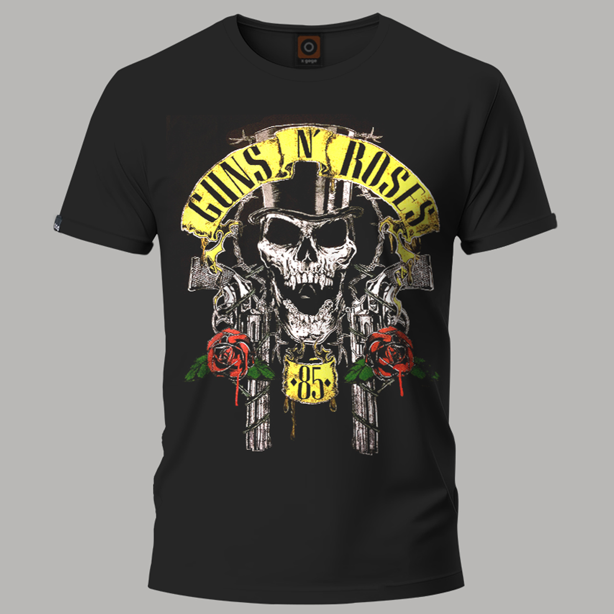 Playera Negra Guns Roses Skull 85