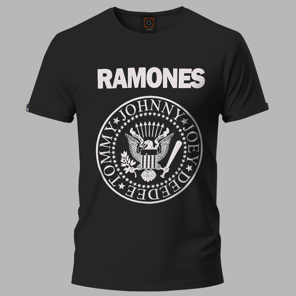 Playera Negra Ramones Logo