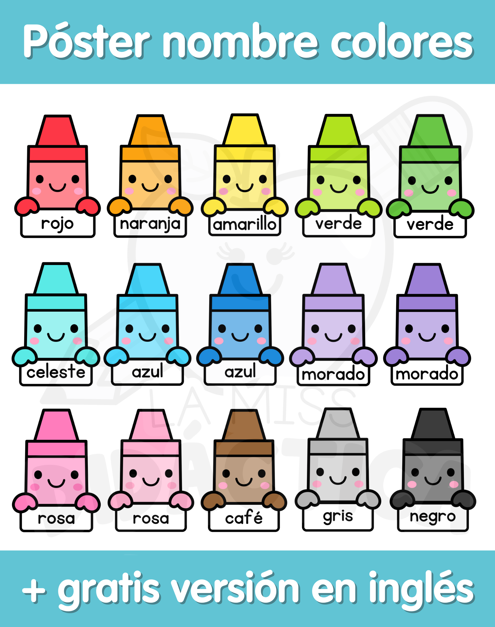 Póster Nombre Colores
