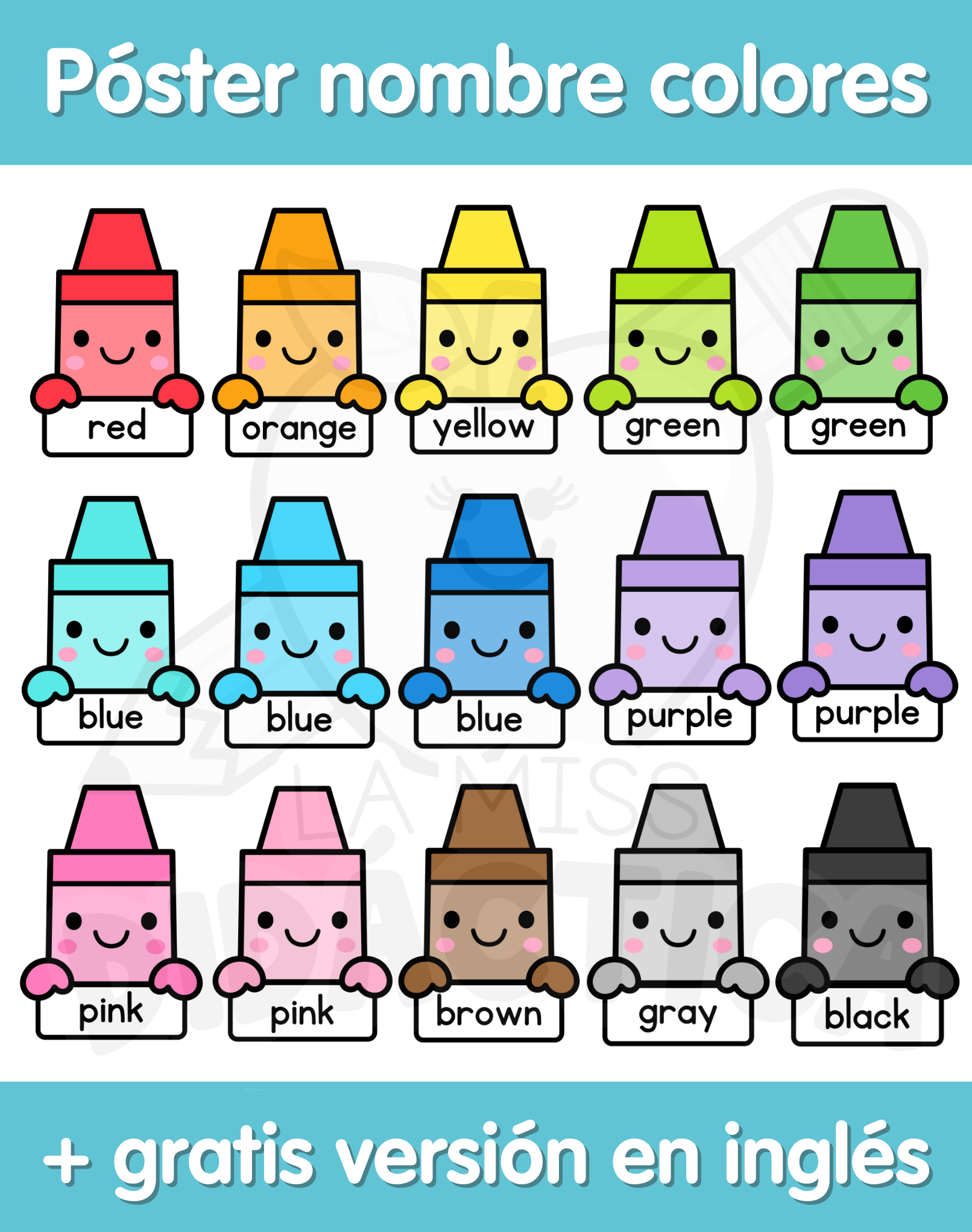 Póster Nombre Colores